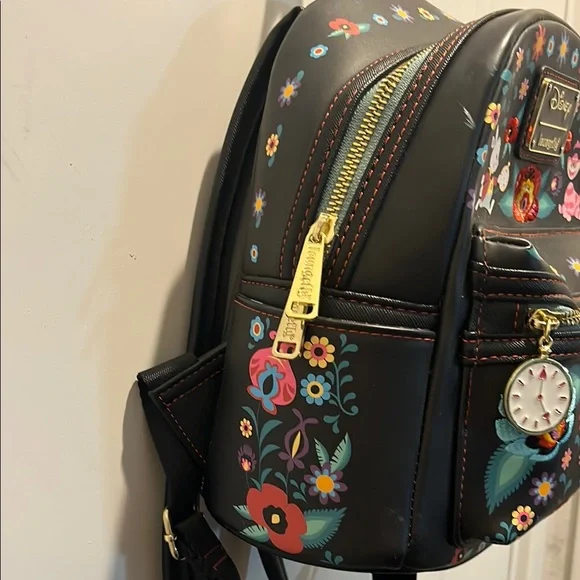Loungefly Disney Floral Black Backpack - Picture 6 of 14